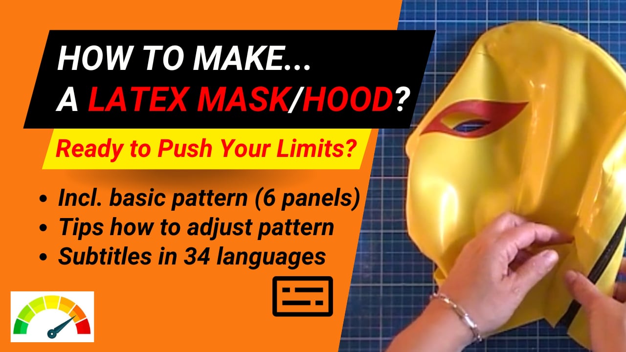 Pattern for a latex mask with workshop instruction video.